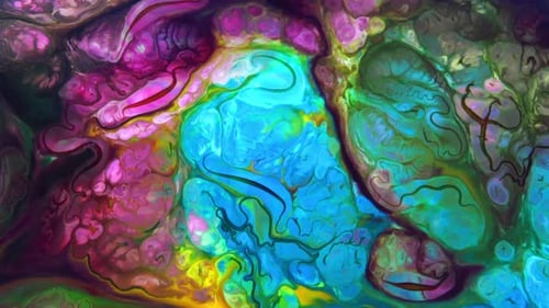 Abstract Colorful Ink Swirling and Mixing Together