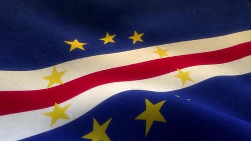 Cape Verde Country Close Up Flag Background