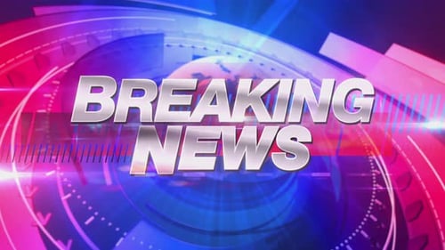 Futuristic Breaking News Intro with Spinning Globe and Digital Interface