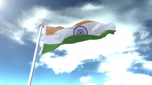 Drapeau de l'Inde en boucle 4K