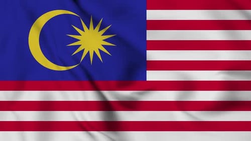 Malaysia Flag Waving Seamless Loop Animation
