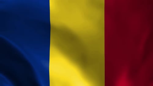 Realistic Waving Romania National Flag Loop