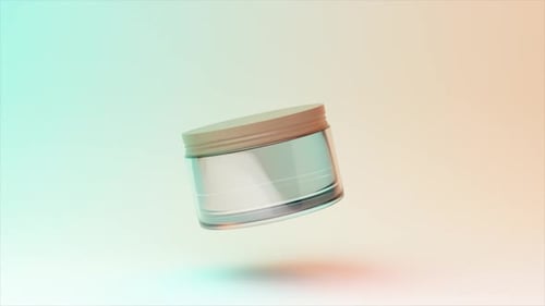 3D Animated Glass Cosmetic Jar Product Display