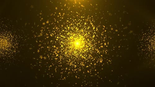Golden Star Particles Burst Celebration Background