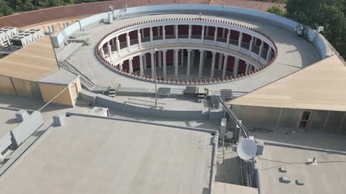 Zappeion Hall Neoclassical Megaron Athens Aerial Cinematic footage
