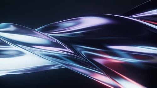 Dynamic Abstract Fluid Chrome Ribbons Seamless Loop Background