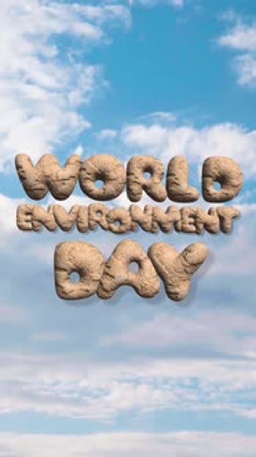 World Environment Day 3D Text Reveal with Earth Texture