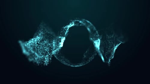 Dynamic Blue Particle Wave Reveal Background