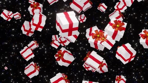 Falling Christmas Presents Loop with Sparkles
