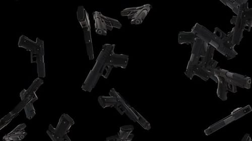 3D Gun Falling Animation | Weapon Rain Loop for Action Projects