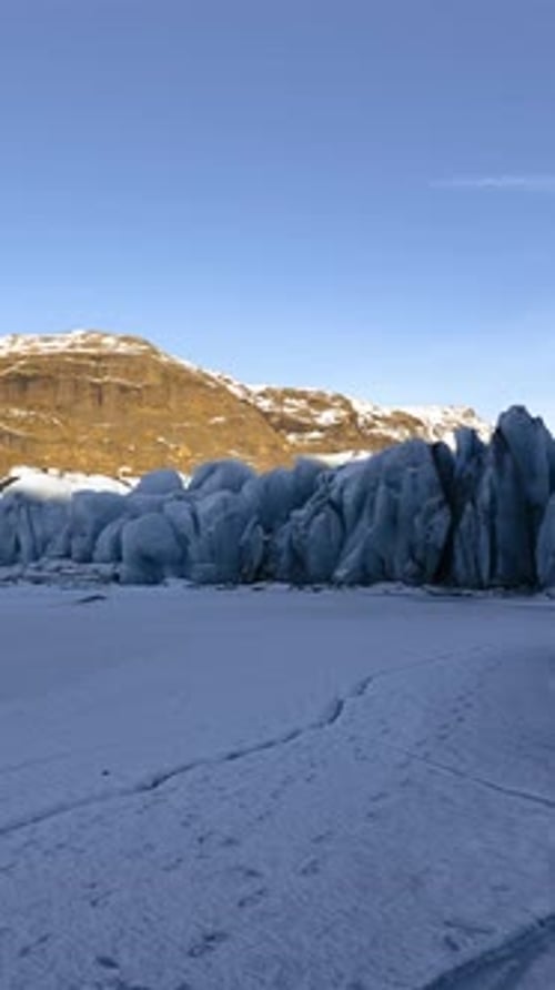 Nature Landscape With Snow And Mountains In Iceland