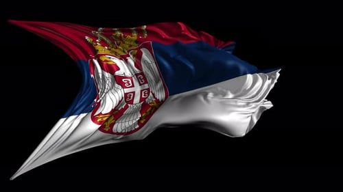 Realistic Waving Serbian National Flag Animation