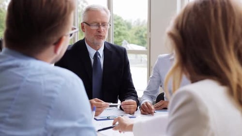 People, Planning, Strategy And Corporate Concept - Business Team With Scheme Meeting And Discussi...