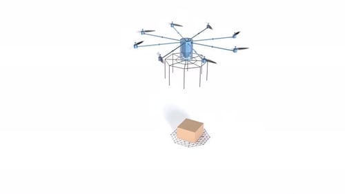 Modern Drone Delivering Package 3D Animation