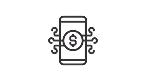 Animated Banking App Linear Icon