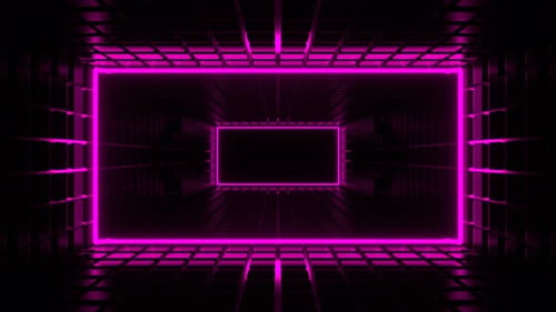 Cyan And Pink Neon Pointer Arrow Tunnel Background Vj Loop In 4K