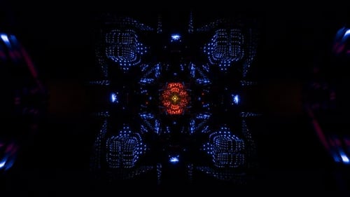 Dynamic Visuals with Bright Light and Spinning Abstract Geometries