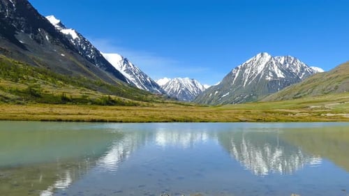 Mountain Landscape with Lake in Altay Russia