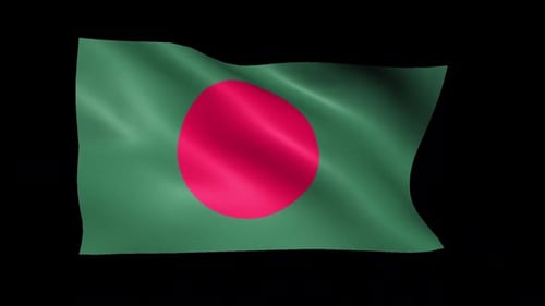Waving Flag of Bangladesh Seamless Loop Animation