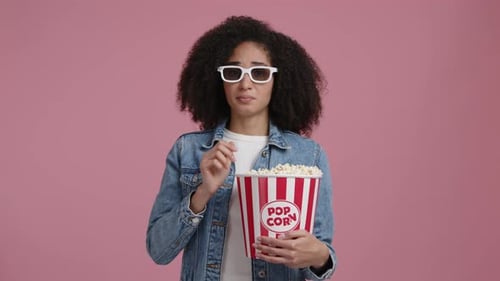 Portrait of a Woman Watching a Drama Movie in the Cinema
