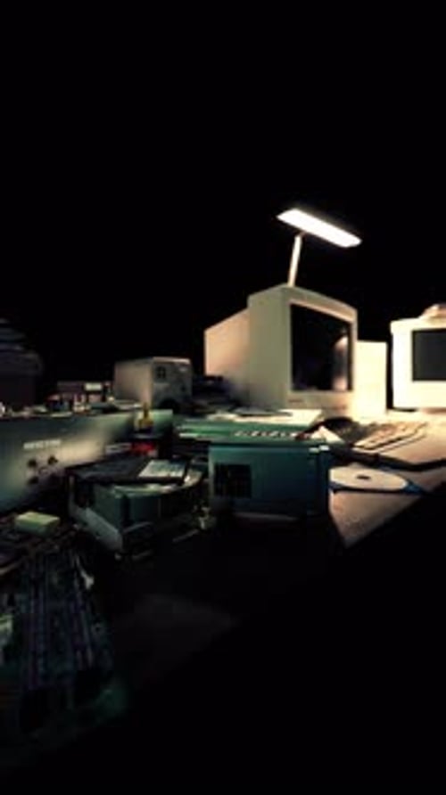 Retro Technology Desk Reveal Animation