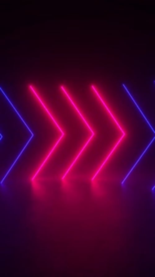 A row of neon lights glowing