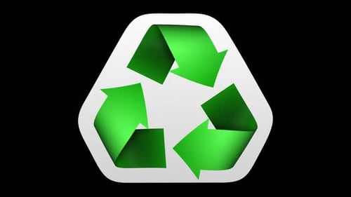 Loopable Animated Recycle Symbol with an Alpha Channel to make it easy to composite on your footage