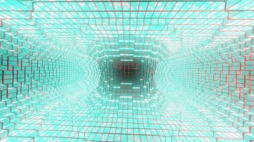 Blue Rotated Sci Fi Room With Space Colors Vj Loop Background 4K