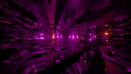 Abstract Geometric Neon Tunnel Loop Background