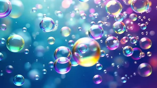 Animated K Footage, bulles colorées, icône Alpha Channel