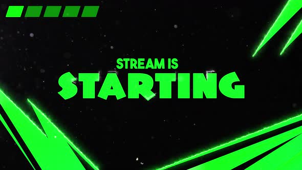 Green Neon Geometric Stream Starting Overlay Animation, Backgrounds ...