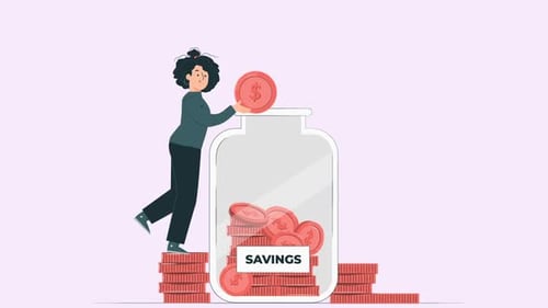 Une femme économise son argent