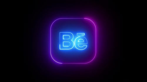 Neon Glowing Square Logo Reveal Opener