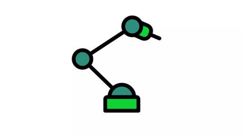 Flat Design Industrial Robotic Arm Animation