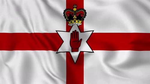 Realistic Northern Ireland Flag Waving Loop Animation