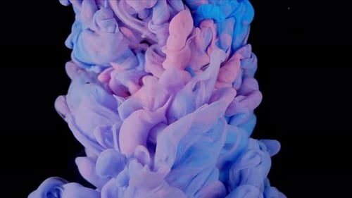 Abstract Paint Swirls of Pink, Blue, and Purple