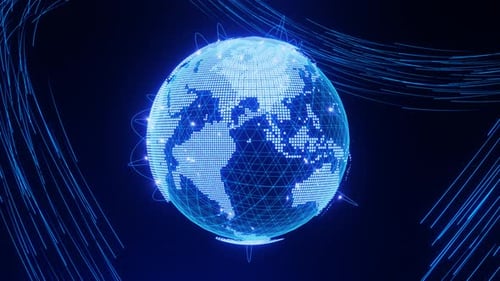 Global Data Flow: Seamless Loop Animation for Communication Technology and Internet Connection World