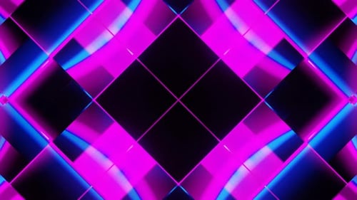 Abstract Geometric Neon Light Loop Background