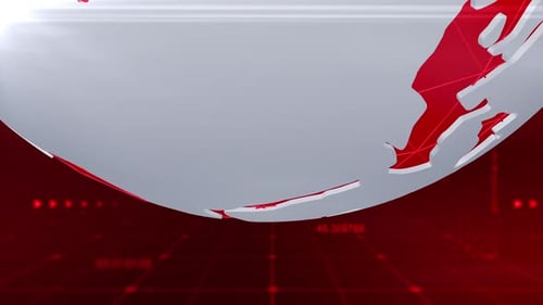 Fondo de noticias 3D Globe rojo V4
