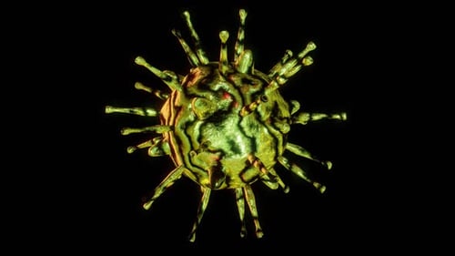 Abstract Textured Microorganism Rotating Animation