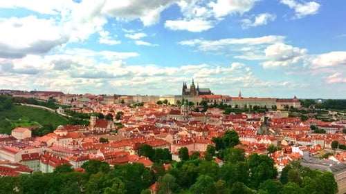 Prague City Across Rooftops and Castle Prague Castle From Above Prague Historic Castle with Modern