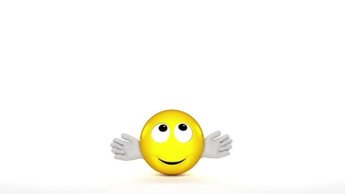 Friendly 3D Emoji Animation with Happy Face and Hugging Hands