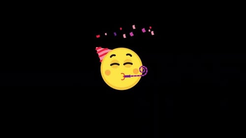 Birthday Party Emoji Animation With Confetti