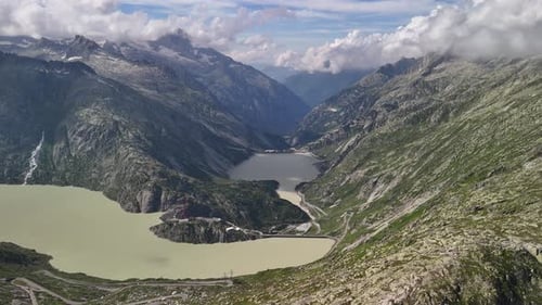 Totensee natural Lake Switzerland Grimsel Pass Swiss Alps valley mountains