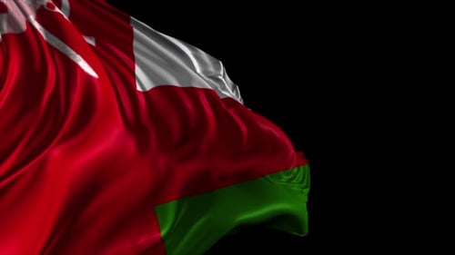 Realistic Waving Oman National Flag with Alpha Channel