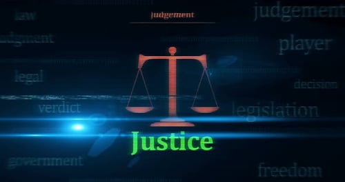 Justice and court symbol seamless loop