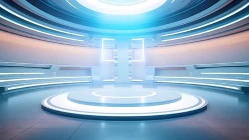 Futuristic Virtual Studio Stage for Technology Broadcasts