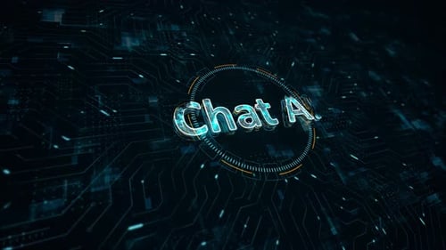 Futuristic Chat AI Text Reveal on Digital Circuit Board
