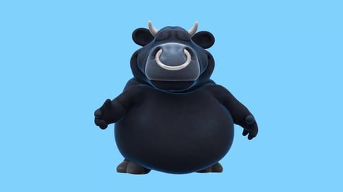 Fun 3D cartoon bull (with alpha channel included)