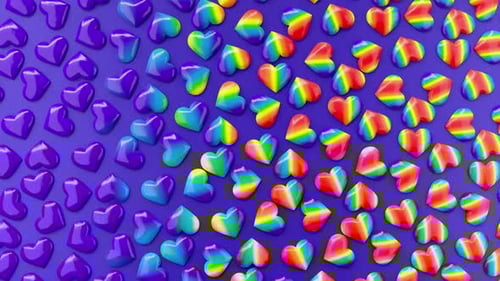 Animated Rainbow Hearts Pattern Loop for Love and Pride